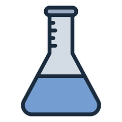 Erlenmeyer colorful filled line icon