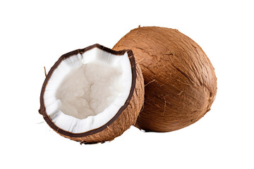 Coconut on white background