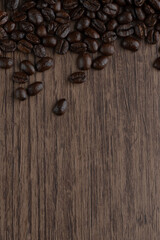 Fototapeta premium Roasted coffee bean on wooden table..