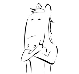Pferd überlegt 