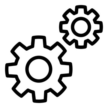 recommend clip art: Gear black outline icon