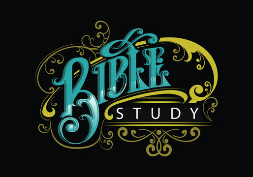 BIBLE STUDY word lettering custom style