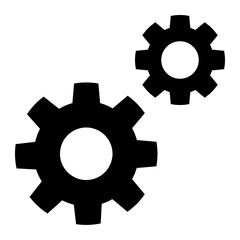 Gear black solid glyph icon