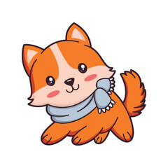 Cute Dog Character Design Illustration