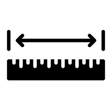 Length black solid glyph icon