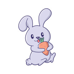 Cute Bunny Character Design Illustration