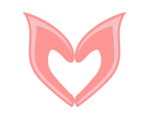 two hands in heart icon