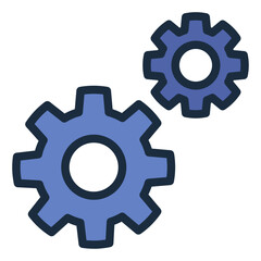 Gear colorful filled line icon