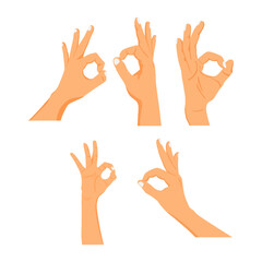 Fototapeta premium hand gesture collection ok