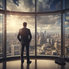 Fototapeta premium Businessman standing in office room.