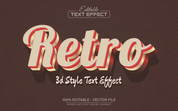 Retro cream vintage style text effect editable