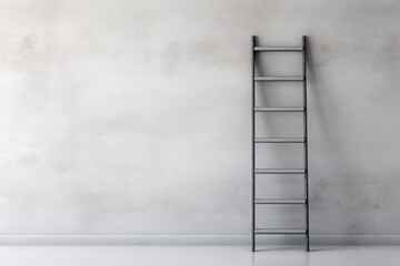 Blank dirty grunge wall with ladder. Generative AI