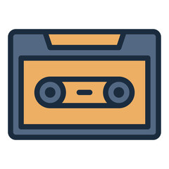 Cassette Tape colorful filled line icon