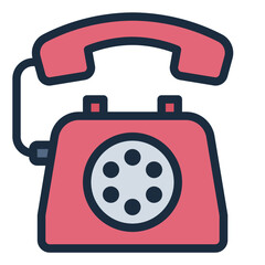 Telephone colorful filled line icon