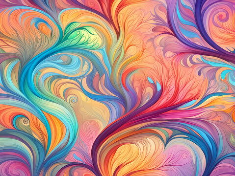 Abstract colorful swirly background.