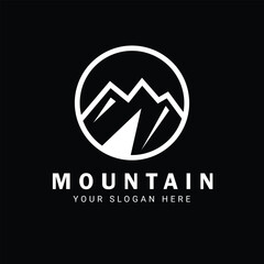 Unique Mountain Icon Inside a Circular Logo Design