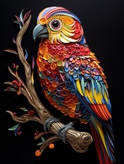 Obraz premium Beautiful papercut quilling paper filigree zoo animals