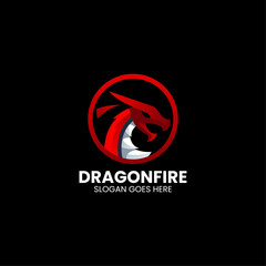 Vector Logo Illustration Dragon Simple Mascot Style