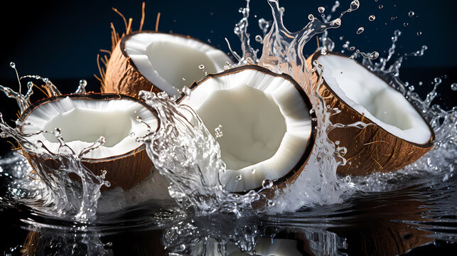 Coconut business shooting close-up PPT background poster wallpaper web page