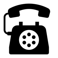 Telephone black solid glyph icon