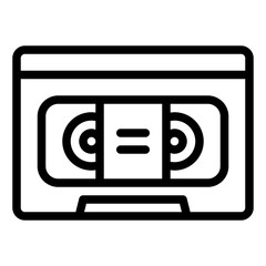 VHS black outline icon