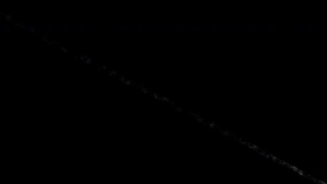 Several meteorite trails of fire and smoke (3D) Animation of a meteor shower isolated on black, effect background footage, motion graphics, overlay 4K drag-and-drop editing software blending modes