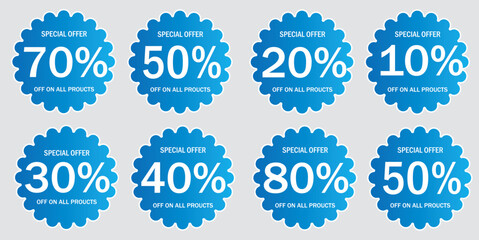 Vector Sale icon set. Discount price off and sales design template