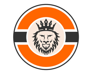 lion head using crown logo