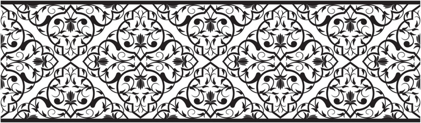 Vector illustration for Islamic decorative vector graphic design patterns, for ornaments on the edges of frames, suitable for calligraphy frames, decoration on frames, batik motifs, carvings, border.
