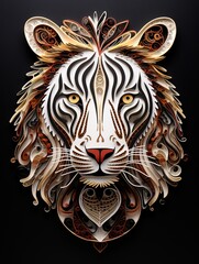 Beautiful papercut quilling paper filigree zoo animals