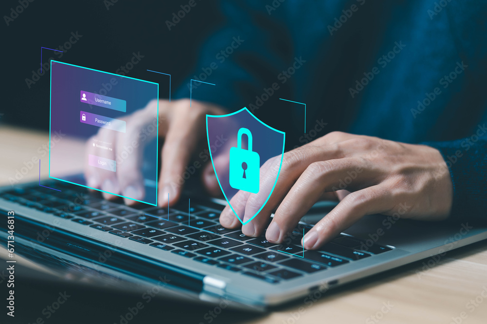 Poster lock mark cybersecurity internet password security
