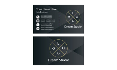 An asthetic business card set with simple geometric shapes.Template is ready for print.