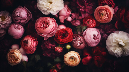 Beautiful pink and red colored flower background - obrazy, fototapety, plakaty