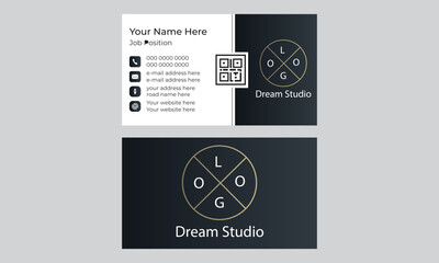 An elegant luxury Modern Creative & Clean business card set with geometric shapes.