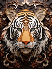 Beautiful papercut quilling paper filigree zoo animals