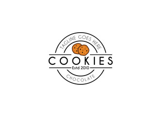 Creative Cookies Logo. Choco Cookies Logo. Awesome Business Vector Logo.