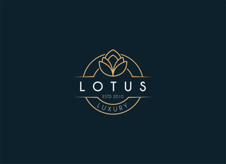 Luxury lotus flowers logo. Jewelry logo design. 