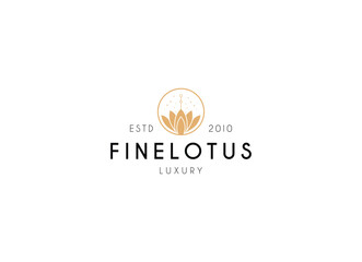 Luxury lotus flowers logo. Jewelry logo design. 