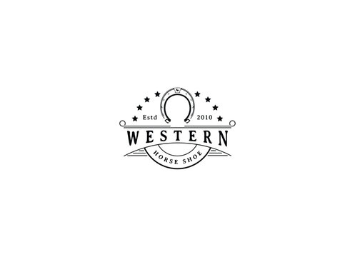 Shoe Horse Horseshoe for Country Western Cowboy Ranch logo design inspiration