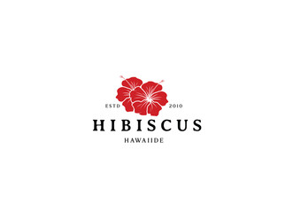 Hibiscus flower plant logo. 