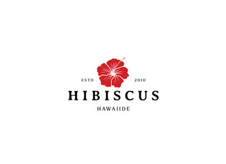 Hibiscus flower plant logo. 