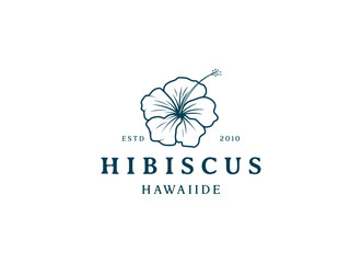 Hibiscus flower plant logo. 