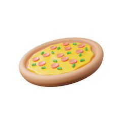 Pizza 3d illustration