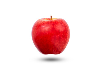 Flying red apple isolated on white background. Fruit concept.