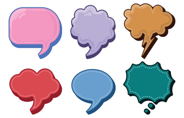 set of speech bubbles