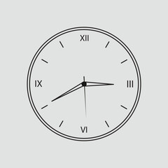 clock logo icon line art simple minimalist vector illustration template graphic design