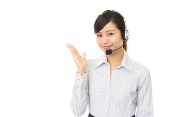 笑顔の女性オペレーター