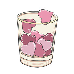 Glass of hearts, drinking my love