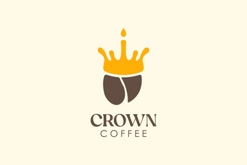 crown coffee simple vector logo