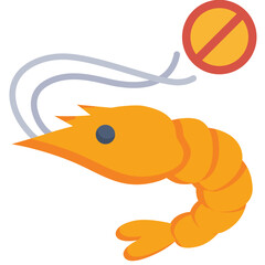 Stop eat sea food flat icon. For presentation, graphic design, mobile application, web design, infographics or UI.